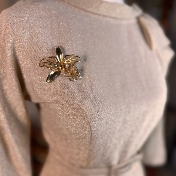 Vintage 1960’s Jannell Of California Dress w Vintage Brooch - Size Small - Picture 11 of 14